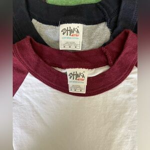 Shaka active 3/4 length baseball T’s medium-selling 2 together